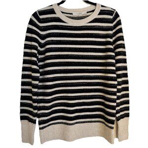 Loft Long Sleeve Sweater Womens S Pullover Multicolor Metallic Striped Holiday